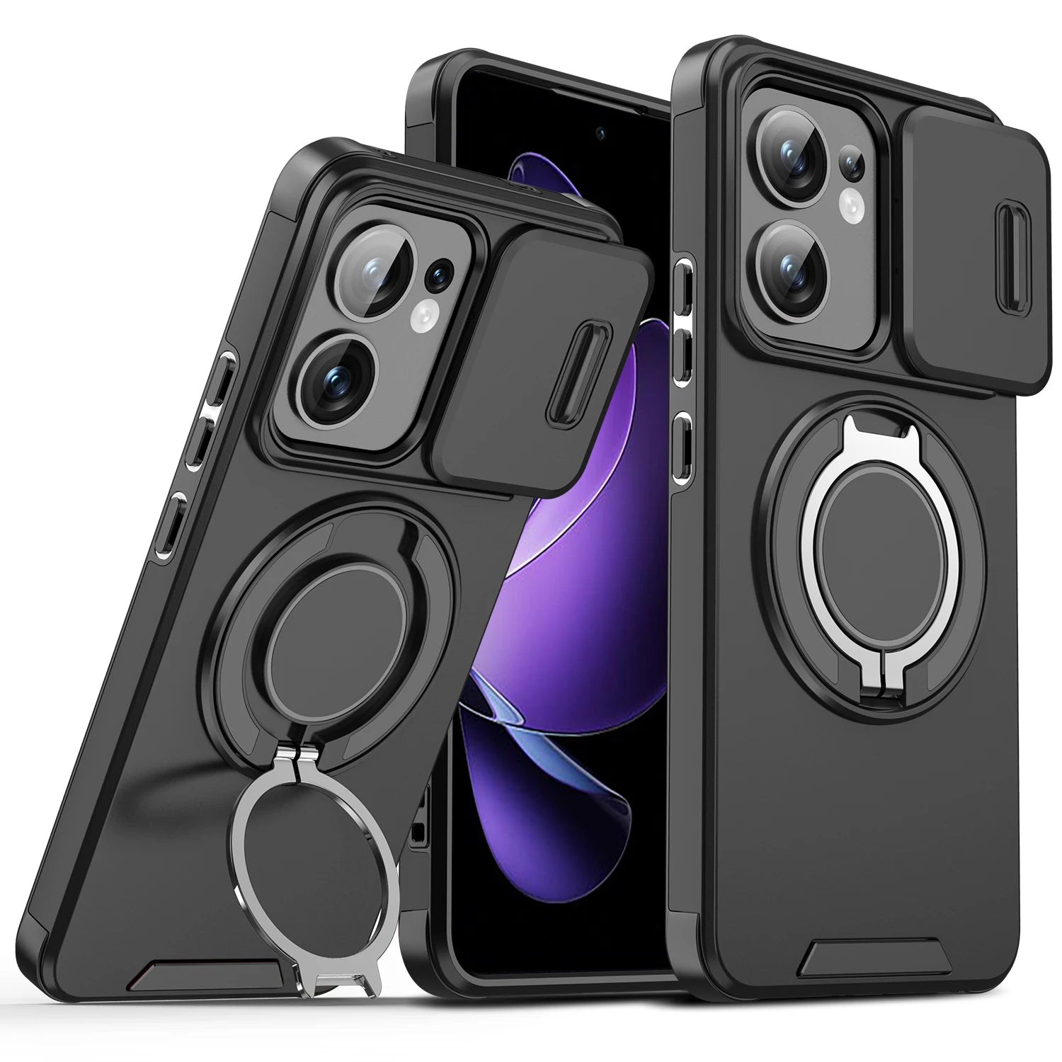 Armor Shockproof OPPO Reno 13 Pro Case With Magnetic Ring Stand