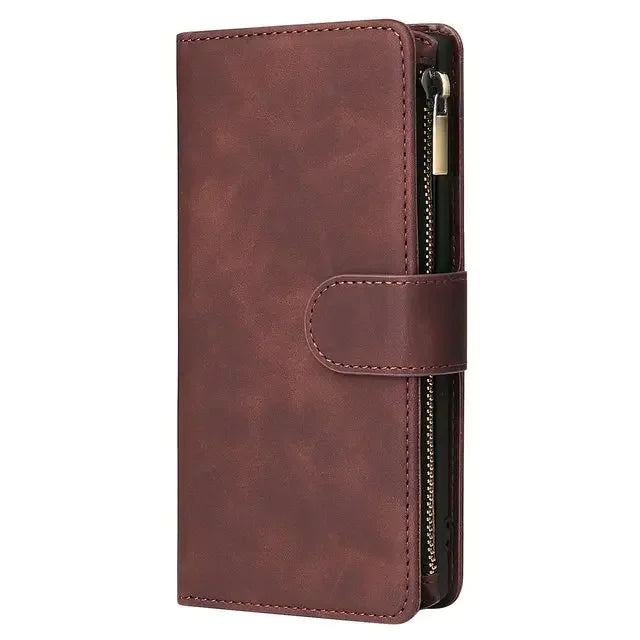 Leather Zipper Wallet Case for Samsung Galaxy