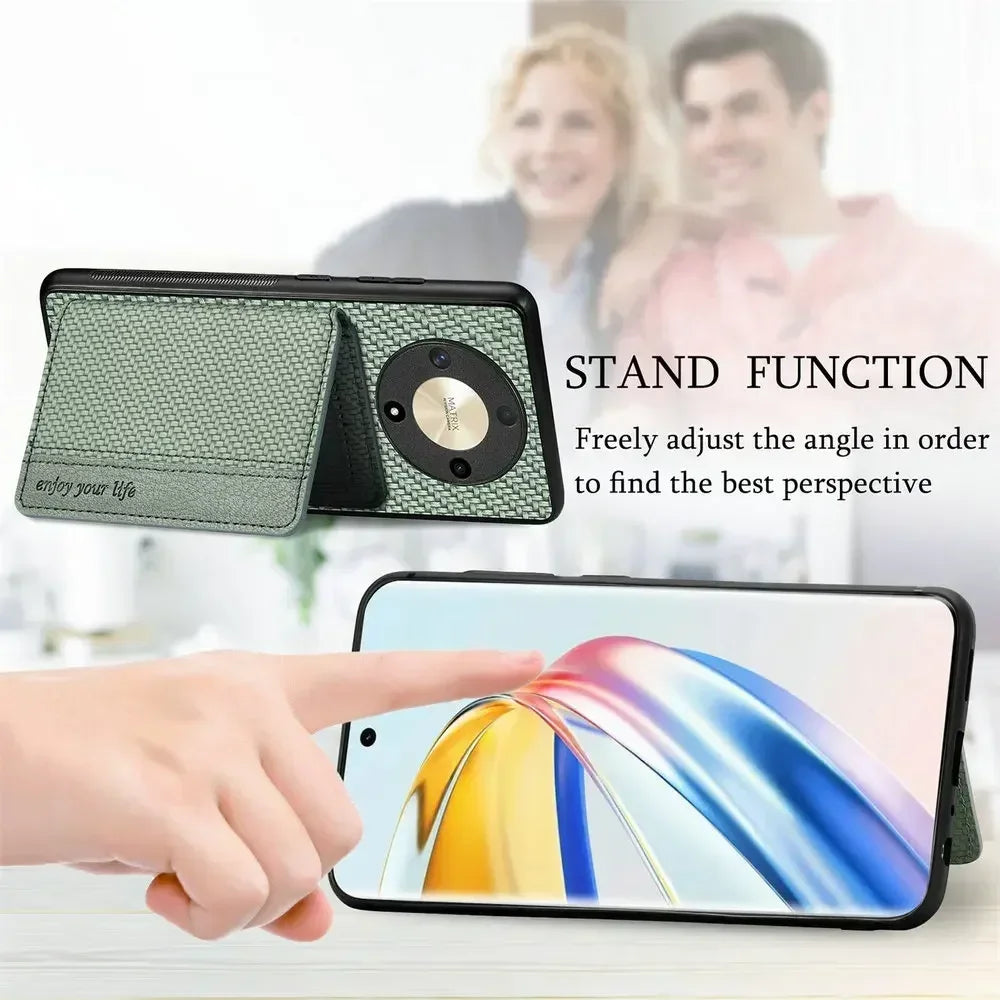 Honor Card Wallet Flip Case Leather Magnetic Back Cover With Card Slot Lens Protection