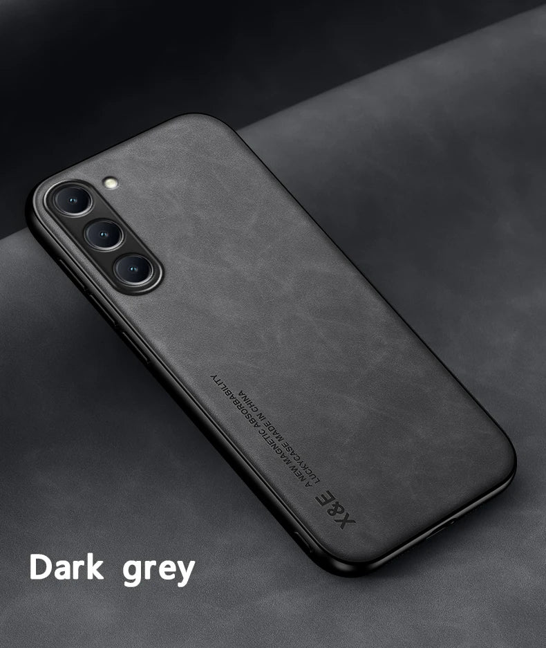 Samsung Galaxy Luxury Leather Case With Magnetic Plate Support Car Hold