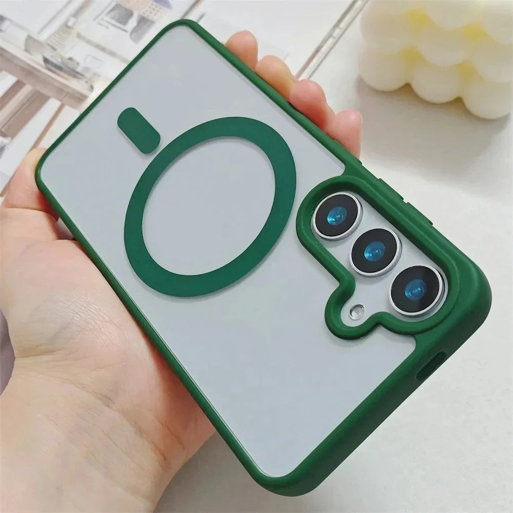 New Frosted Magnetic MagSafe Case for Samsung Galaxy S25 Edge, S25, S24, S23 FE, S22 Plus, Ultra | Wireless Charger Protector Cover [1]