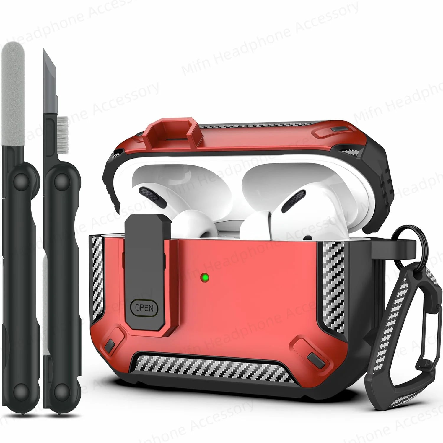 AirPod Pro Gen 2 & 3 Rugged Cover Case with Cleaner Kit