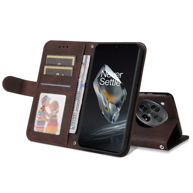 LuxCase Premium Leather Flip Wallet For OnePlus