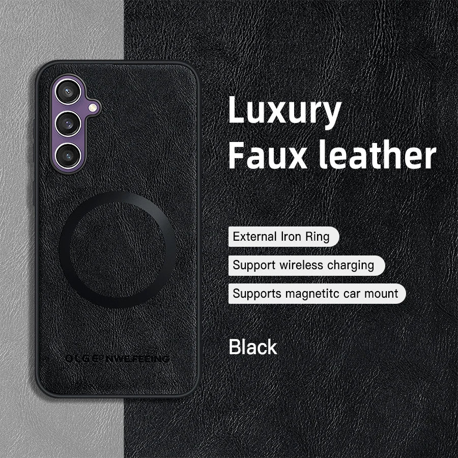 Samsung Galaxy Leather Magsafe Wireless Charging Phone Case
