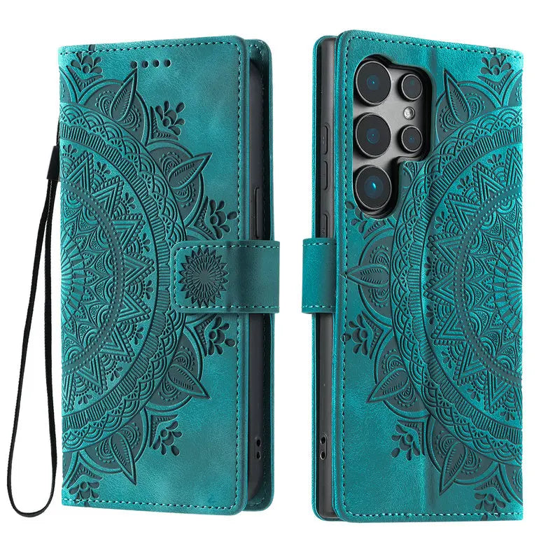 NovaCase Flip Case Wallet Samsung Galaxy Card Holder Magnetic Closure