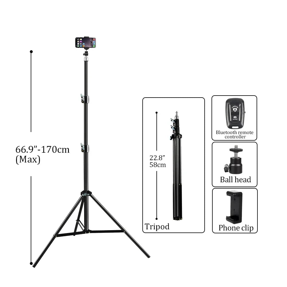 8 & 10 inch Selfie Ring Light & Photography Tripod