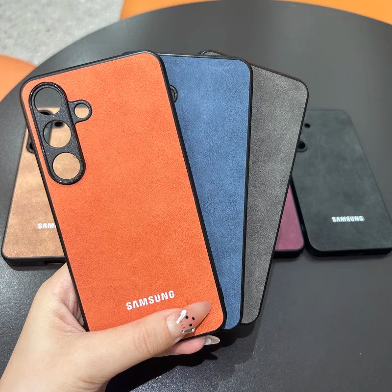 Luxury Sheepskin Leather Phone Case for Samsung Galaxy S25 Ultra, S25, S24, S23, S22, S21 Ultra, Plus, S23 FE, S24 FE [1]