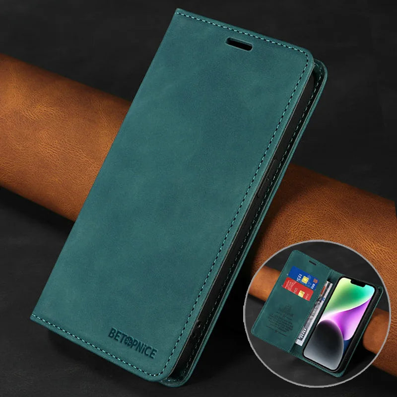 Honor Leather Wallet Case Card Holder Magnetic