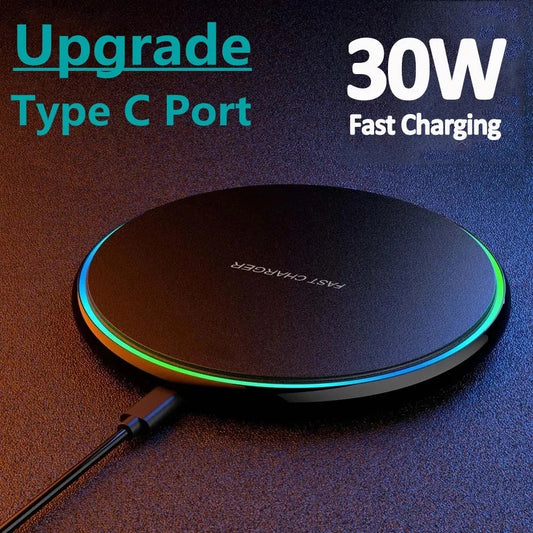 30W Wireless Fast Charging Docking Station - Apple & Android