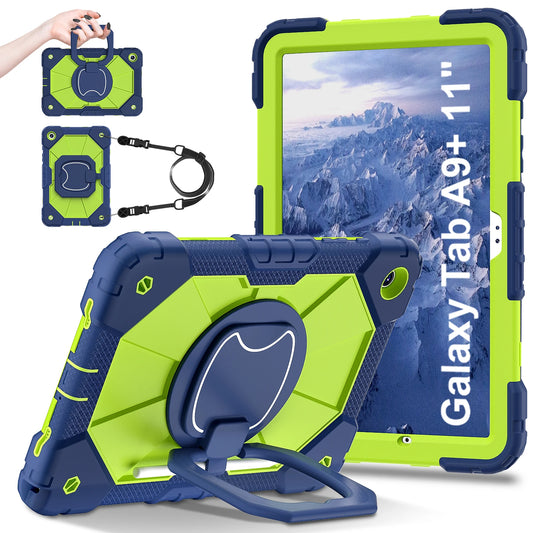 Samsung Galaxy Tablet Silicone Armor Shockproof Case with Kickstand & Carry Strap