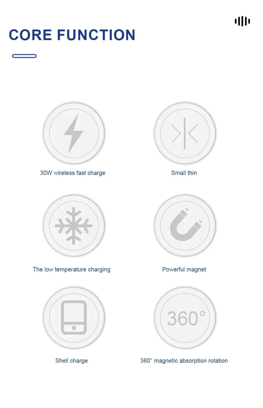 Apple iPhone Magnetic 30W Wireless Charger Fast Charging Pad Stand