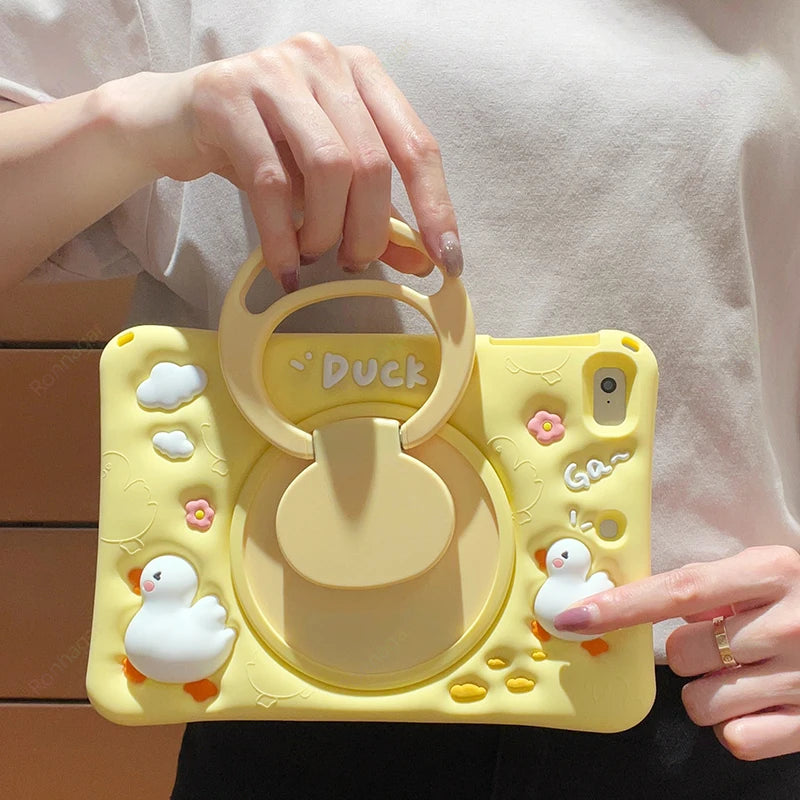 Apple iPad Kids Cartoon Silicone Case with Stand