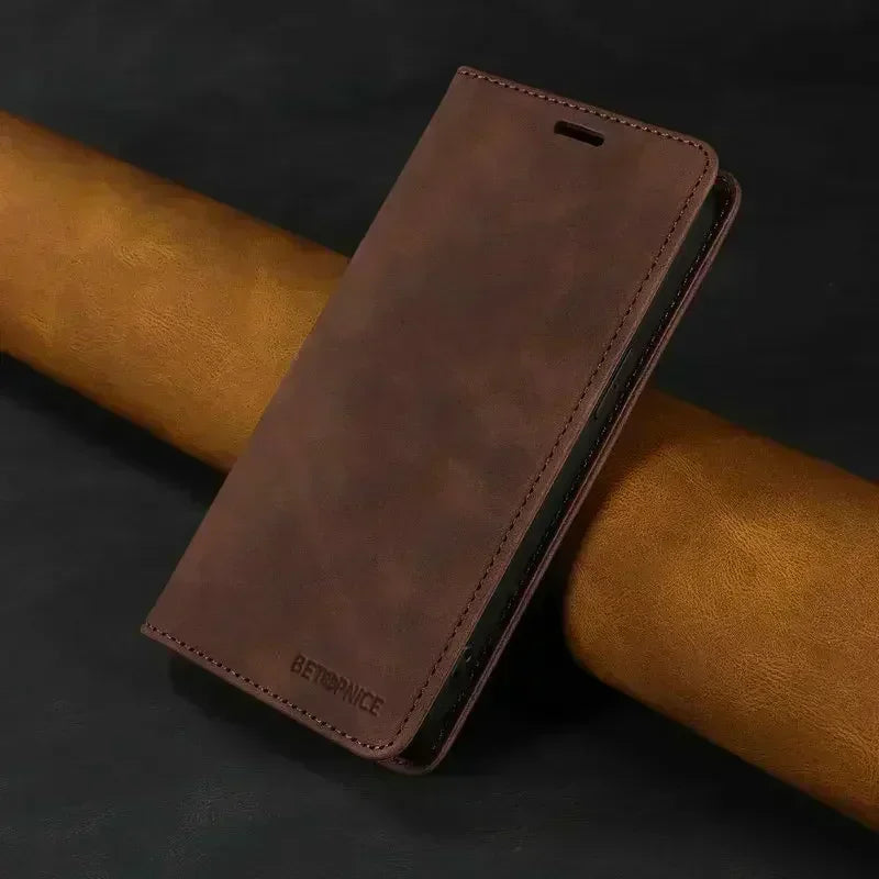 Honor Leather Wallet Case Card Holder Magnetic