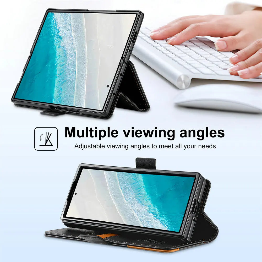 Samsung Galaxy Z Fold Leather Wallet Case Magnetic Flip Cover