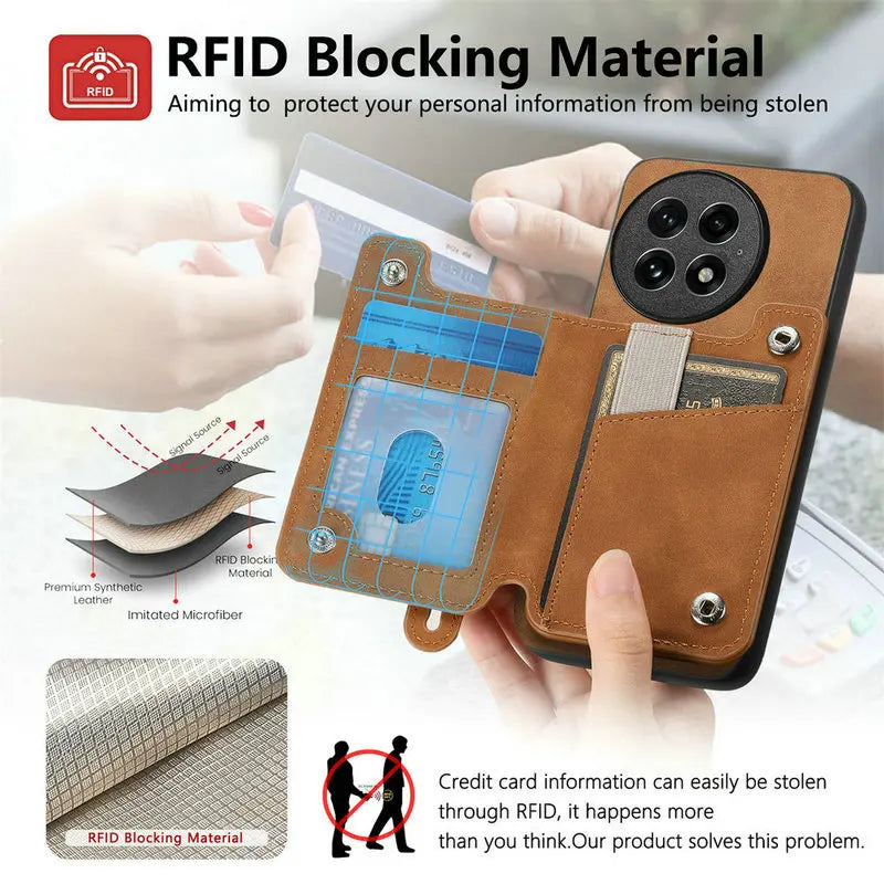 OnePlus Leather 2in1 Detachable Magnetic Wallet Back Case For OnePlus 13 13R Ace5 Card Slot