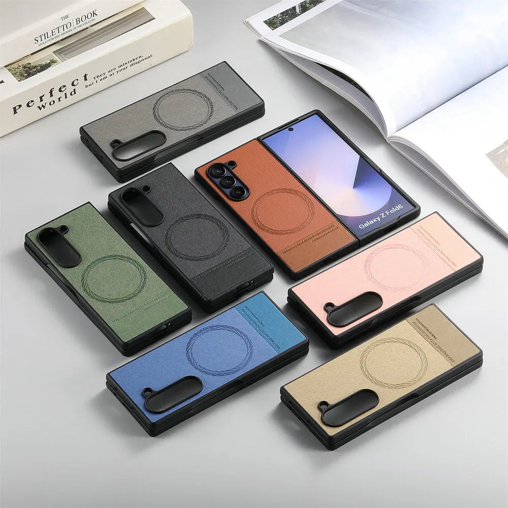 Magnetic Leather Case Samsung Galaxy Z Fold Luxury Cover