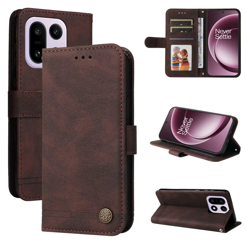 LuxCase Premium Leather Flip Wallet For OnePlus