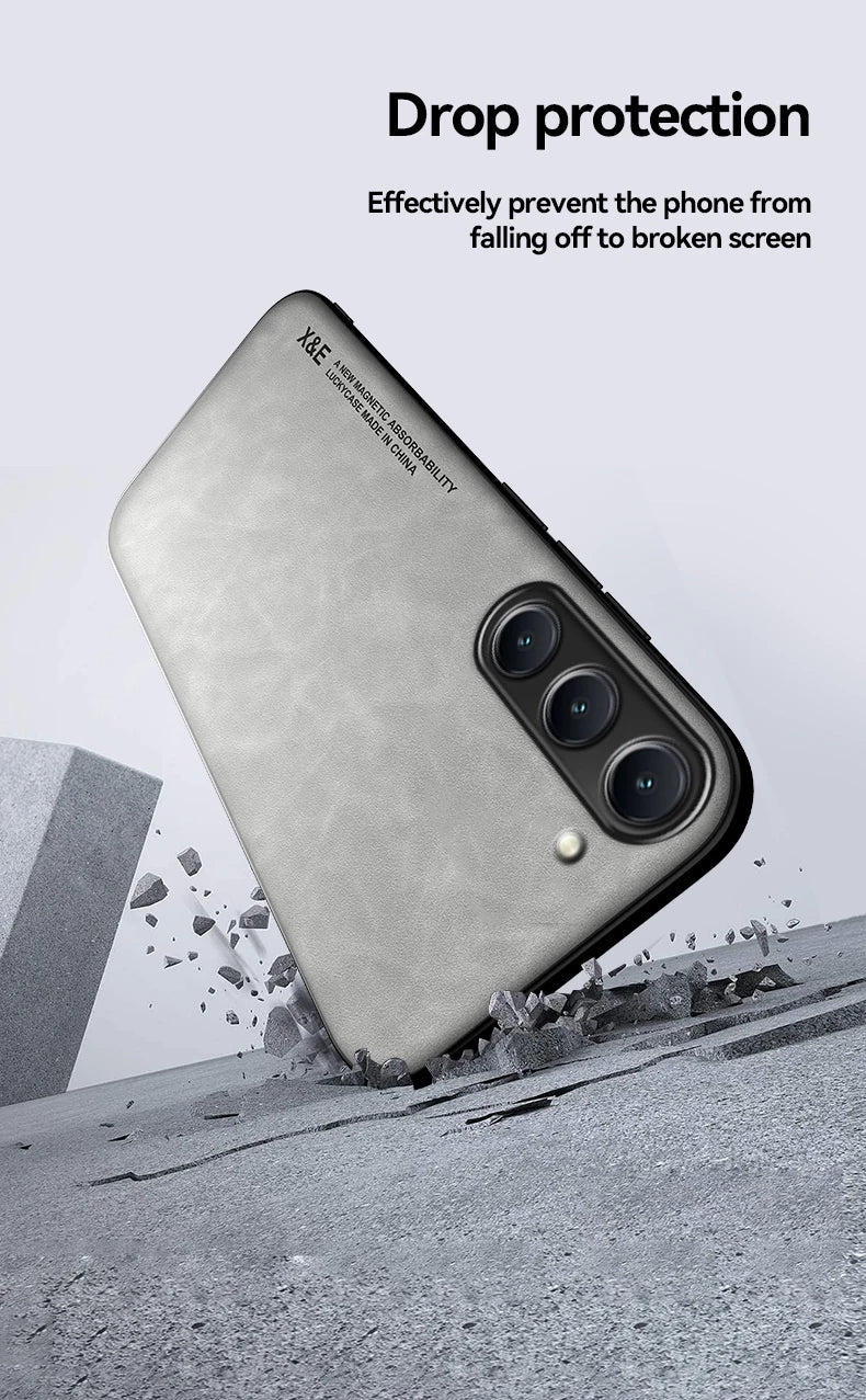 Samsung Galaxy Luxury Leather Case With Magnetic Plate Support Car Hold