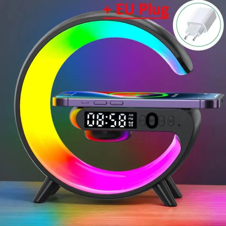 Apple & Android - Wireless Charger Stand Pad & Alarm Clock
