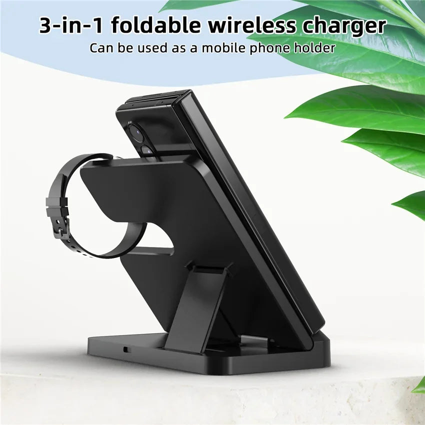 Apple & Samsung - 3 in 1 Wireless Charger Stand