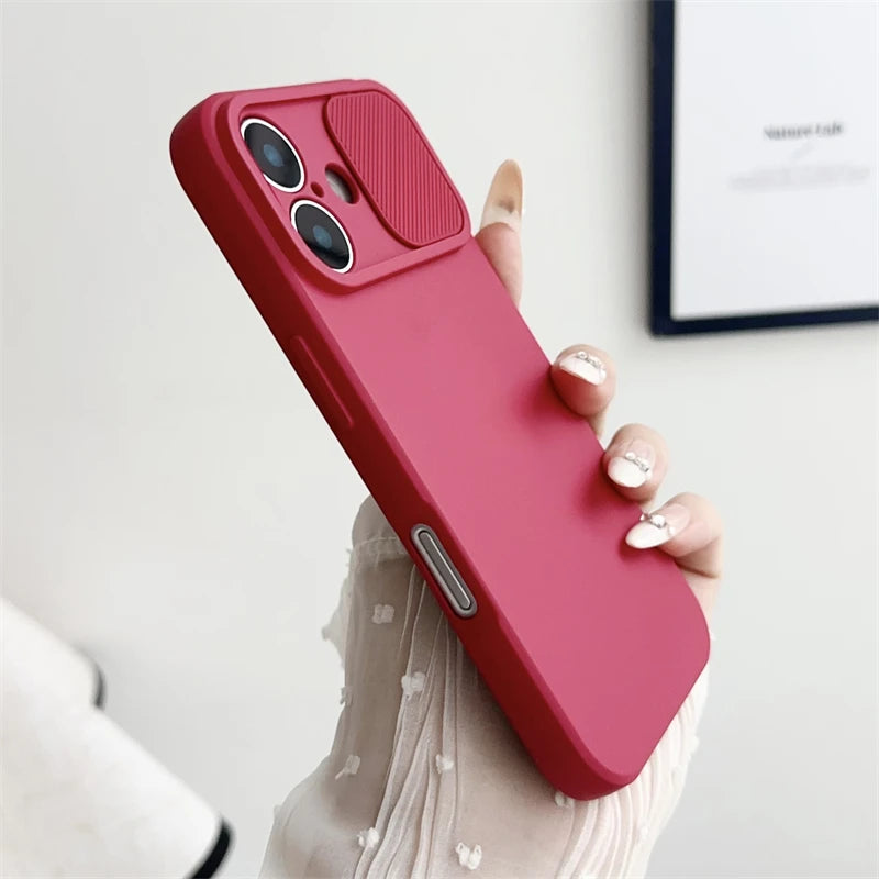 Apple iPhone Soft Silicone Case with Sliding Lens Protector