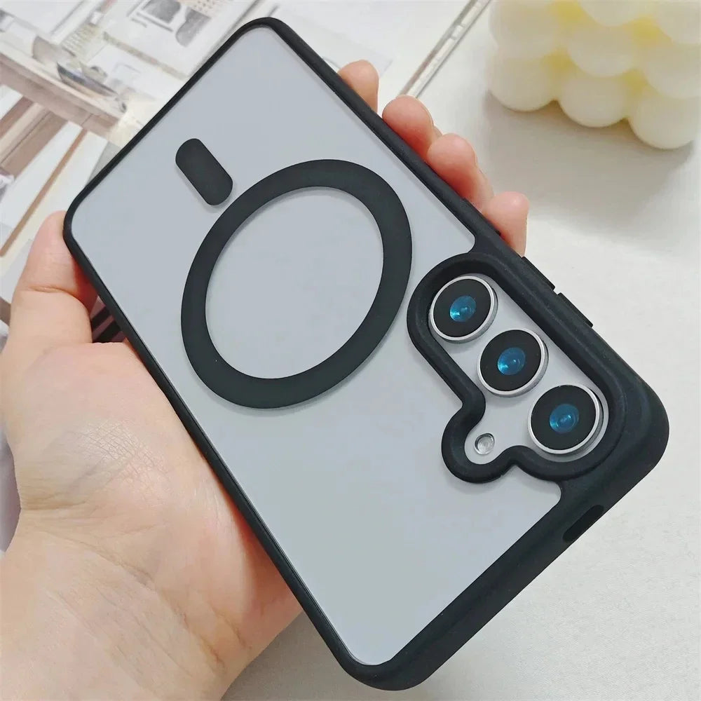 New Frosted Magnetic MagSafe Case for Samsung Galaxy S25 Edge, S25, S24, S23 FE, S22 Plus, Ultra | Wireless Charger Protector Cover [1]