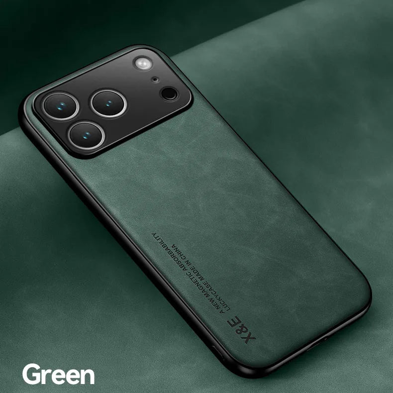 Apple iPhone Luxury Leather Case With Magnetic Plate Support Car Hold