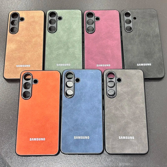 Luxury Sheepskin Leather Phone Case for Samsung Galaxy S25 Ultra, S25, S24, S23, S22, S21 Ultra, Plus, S23 FE, S24 FE