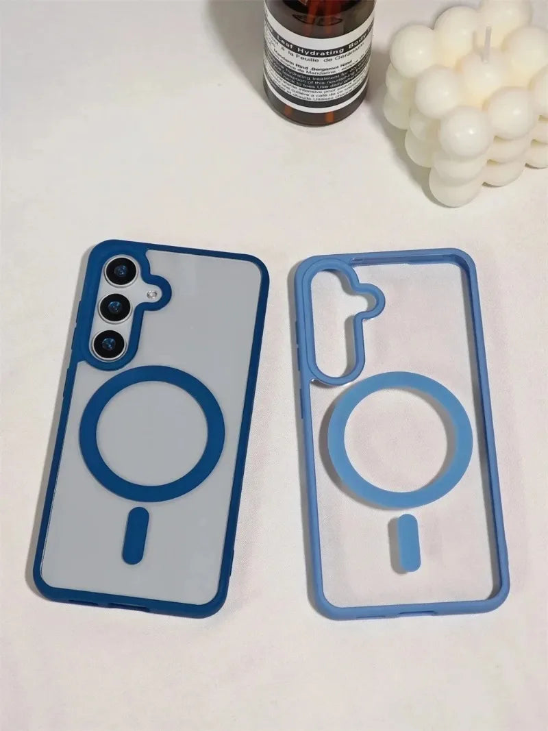 New Frosted Magnetic MagSafe Case for Samsung Galaxy S25 Edge, S25, S24, S23 FE, S22 Plus, Ultra | Wireless Charger Protector Cover [1]