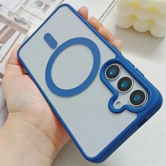 New Frosted Magnetic MagSafe Case for Samsung Galaxy S25 Edge, S25, S24, S23 FE, S22 Plus, Ultra | Wireless Charger Protector Cover