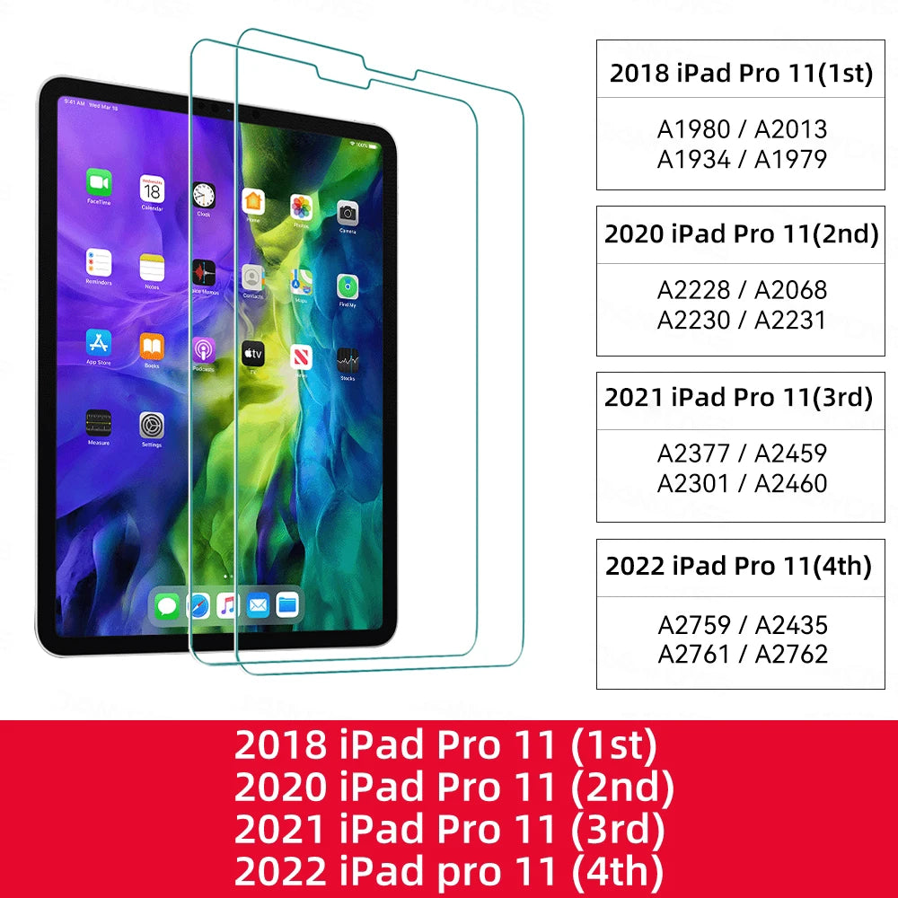 Apple iPad - Tempered Glass Screen Protector - 2 Pack