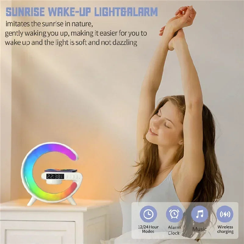 Apple & Android - Wireless Charger Stand Pad & Alarm Clock