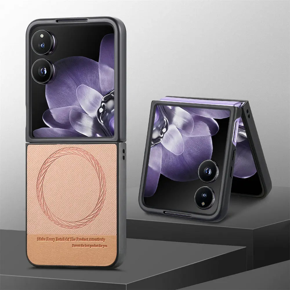 Xiaomi Mix Flip 5G MagSafe Case Luxury Leather Back Cover With Wireless Charging