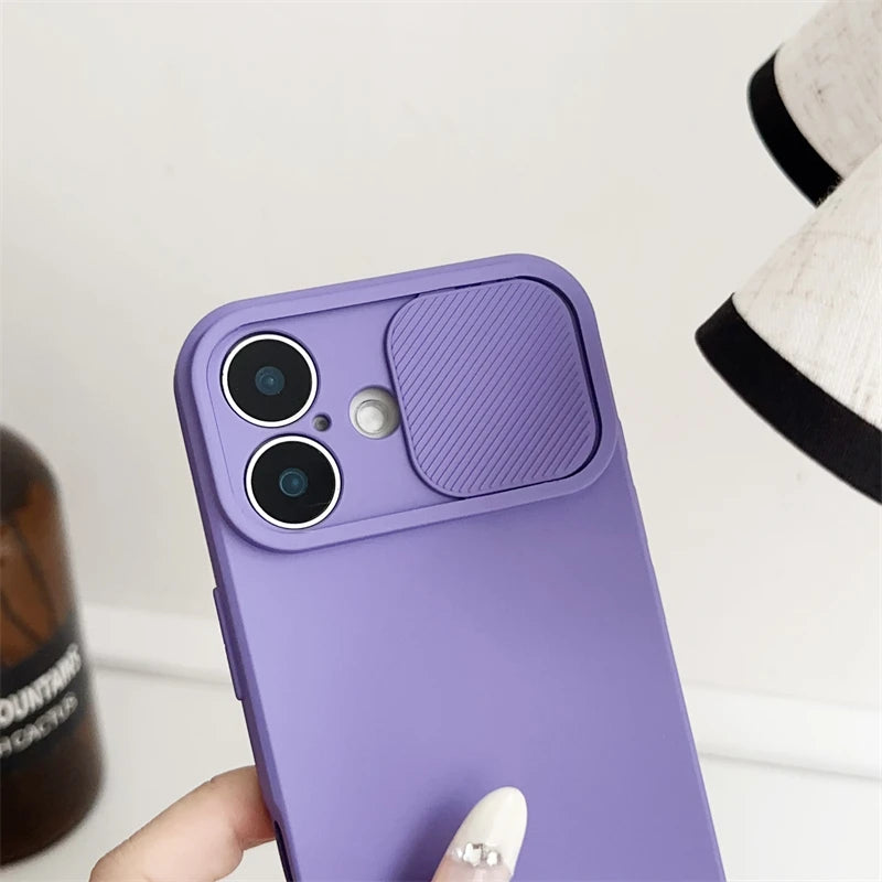 Apple iPhone Soft Silicone Case with Sliding Lens Protector