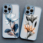 Apple iPhone Ink Wash Flower Painting Phone Case