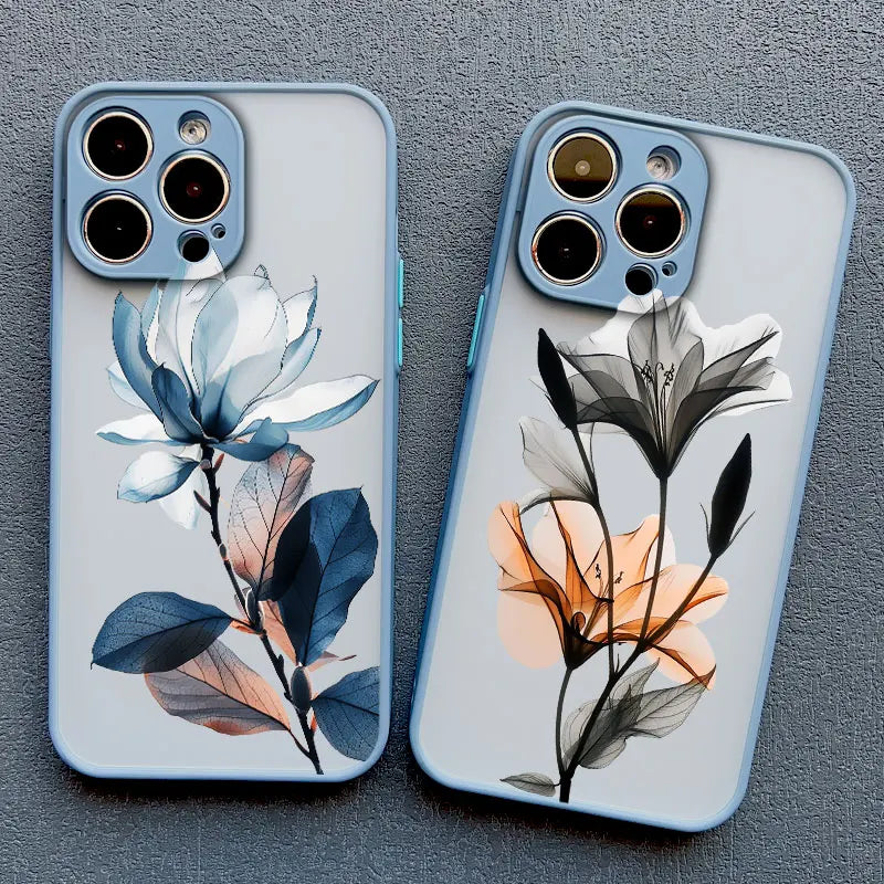 Apple iPhone Ink Wash Flower Painting Phone Case