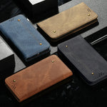 LuxCase Leather Magnetic Flip Wallet for Samsung Galaxy