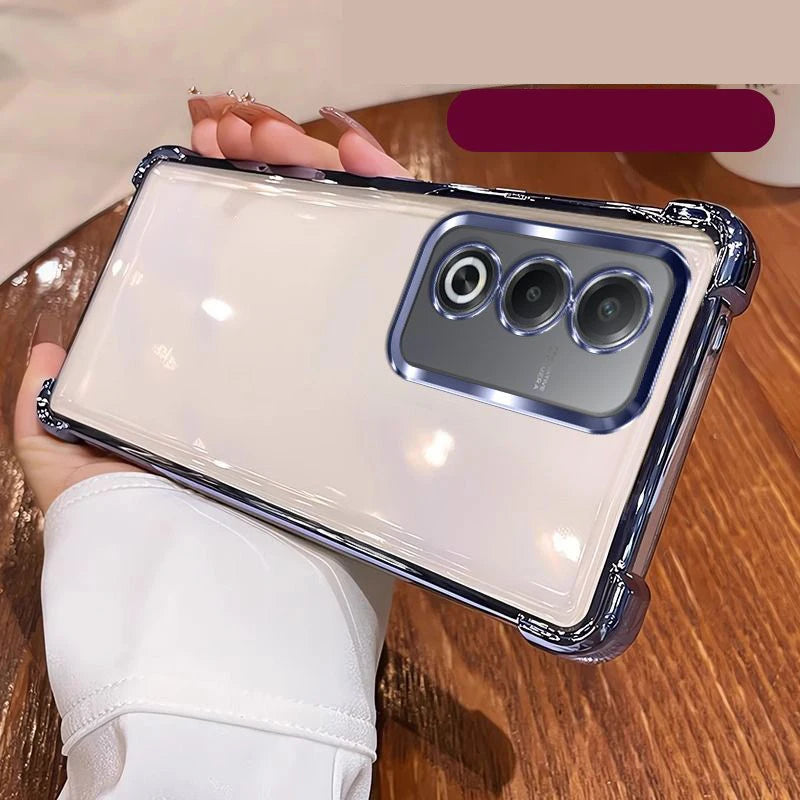 OPPO Case Four Corner Shockproof Silicone Back Cover Transparent Design
