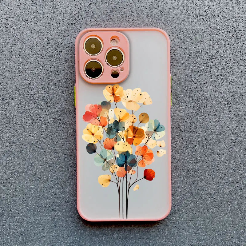 Apple iPhone Ink Wash Flower Painting Phone Case
