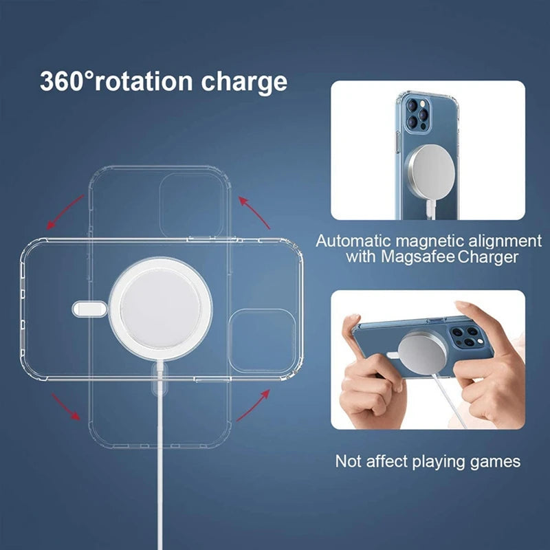 Apple iPhone Clear Phone Case with Magsafe Wireless Charging