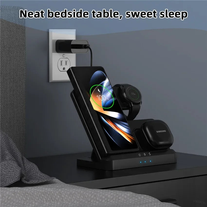 Apple & Samsung - 3 in 1 Wireless Charger Stand