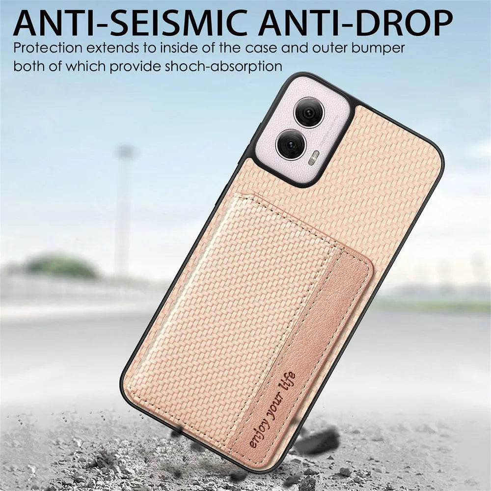 Motorola RFID Magnetic Leather Wallet Case For Moto G Series With Card Slot And Slim Protection