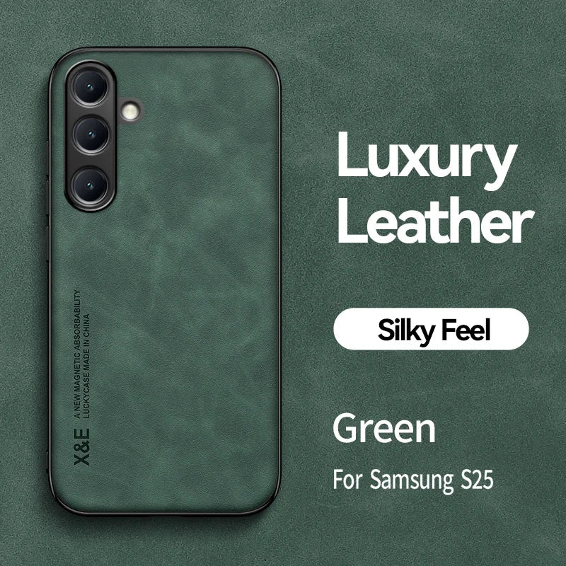 Samsung Galaxy Luxury Leather Case With Magnetic Plate Support