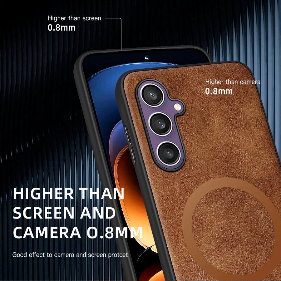 Samsung Galaxy Leather Magsafe Wireless Charging Phone Case