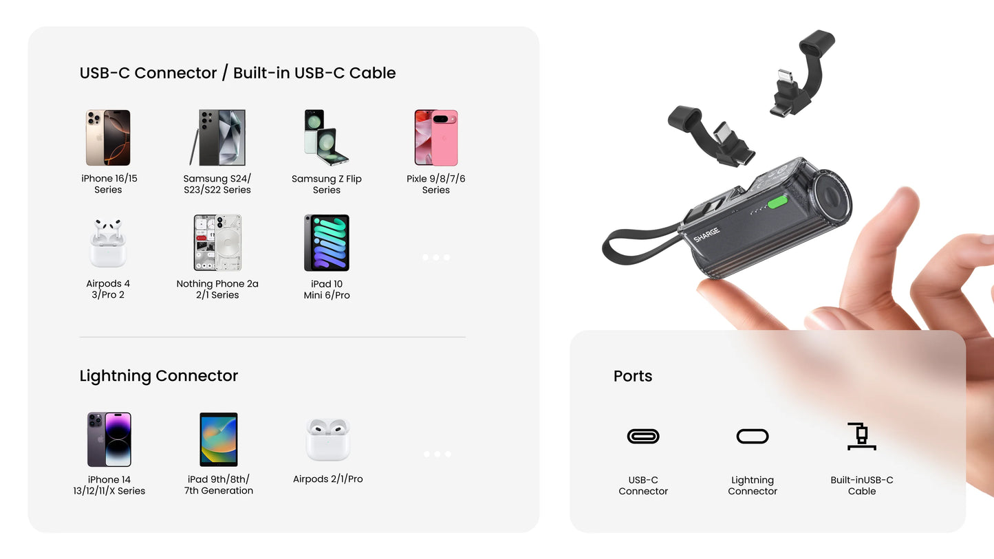 Apple & Android Portable Power Bank Charger 22.5W Max Fast Charging