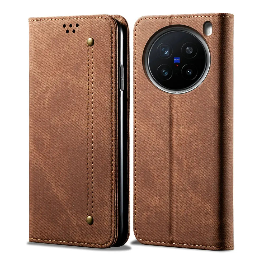 Vivo X200 Flip Case Leather Wallet With Magnetic Card Pocket Stand