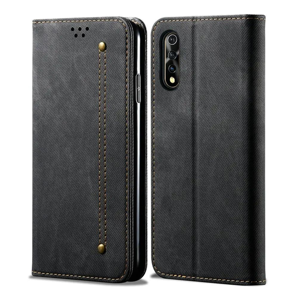 Vivo V17 Neo Wallet Case Leather Card Holder Flip Cover