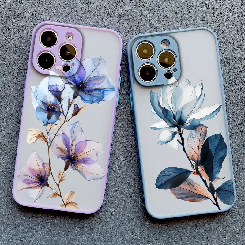 Apple iPhone Ink Wash Flower Painting Phone Case