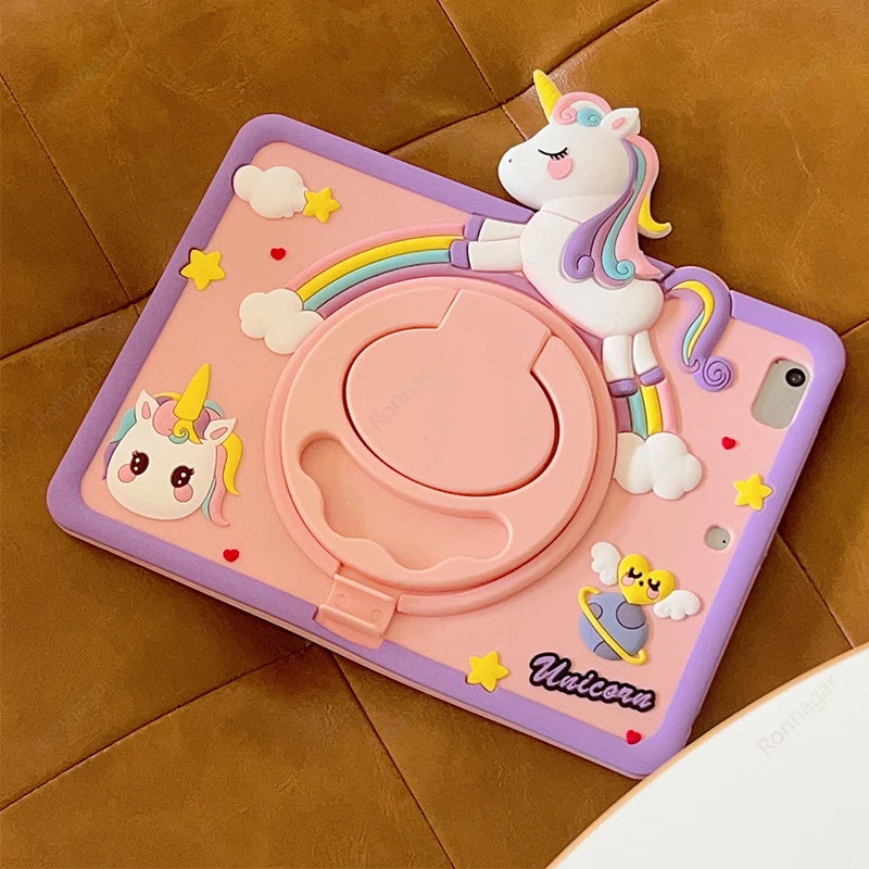 Apple iPad Kids Cartoon Silicone Case with Stand