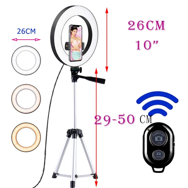 Selfie Ring Light Photography Tripod
